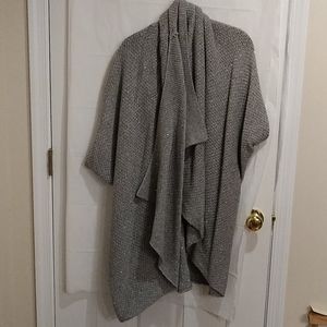 DKNY Cardigan Sleeves Cape Metallic